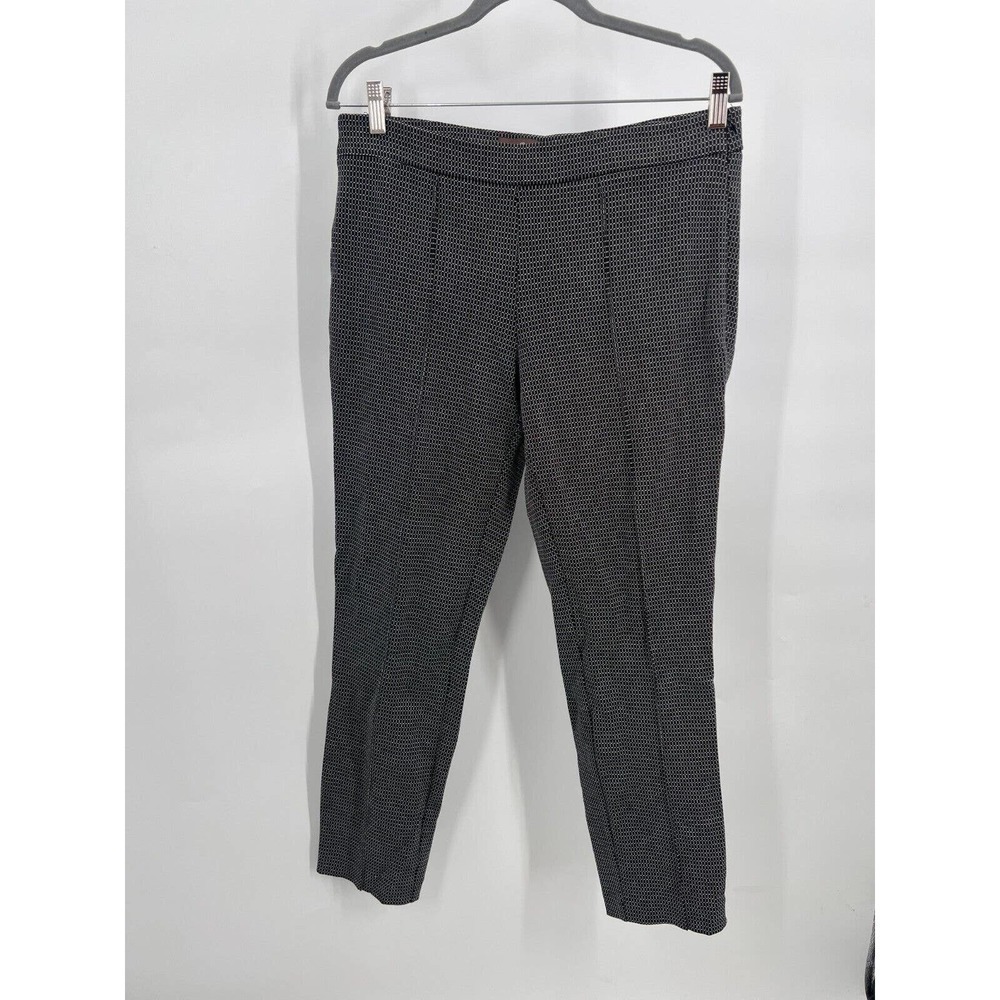 Fenn Wright Manson Women's Size 12 Ankle Trousers Pants Check Print Seamed Zip